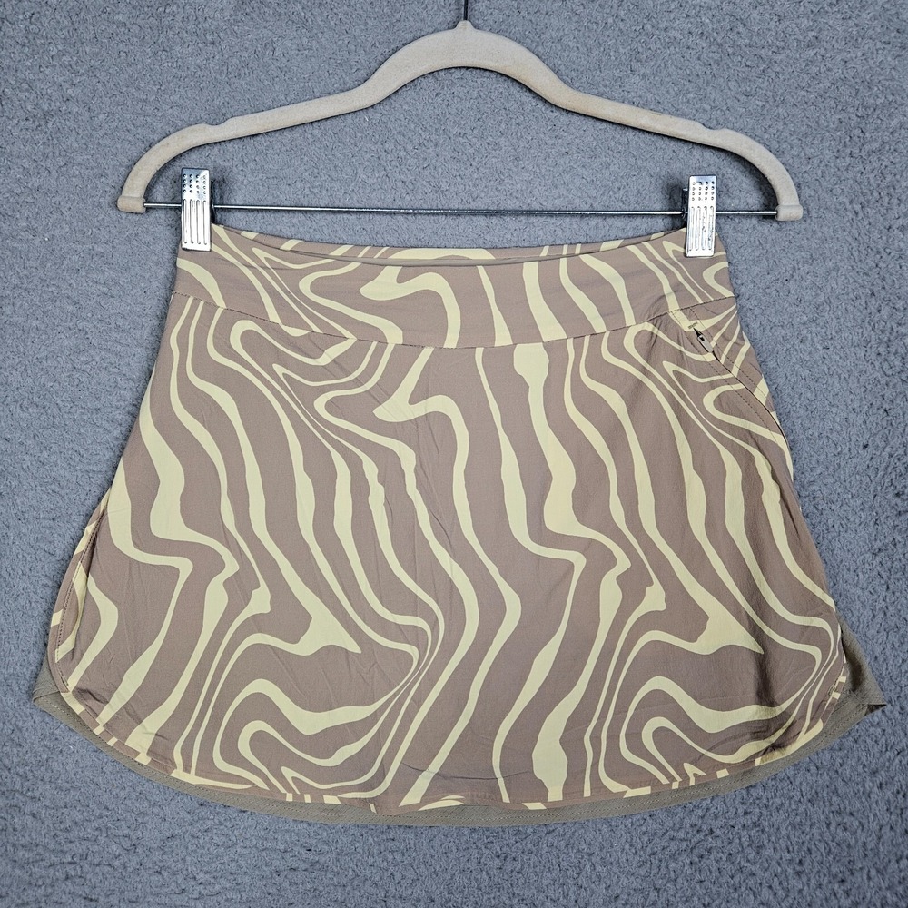 OUTDOOR VOICES Women's Yellow Tan Print Workout Gym Skort Size XS